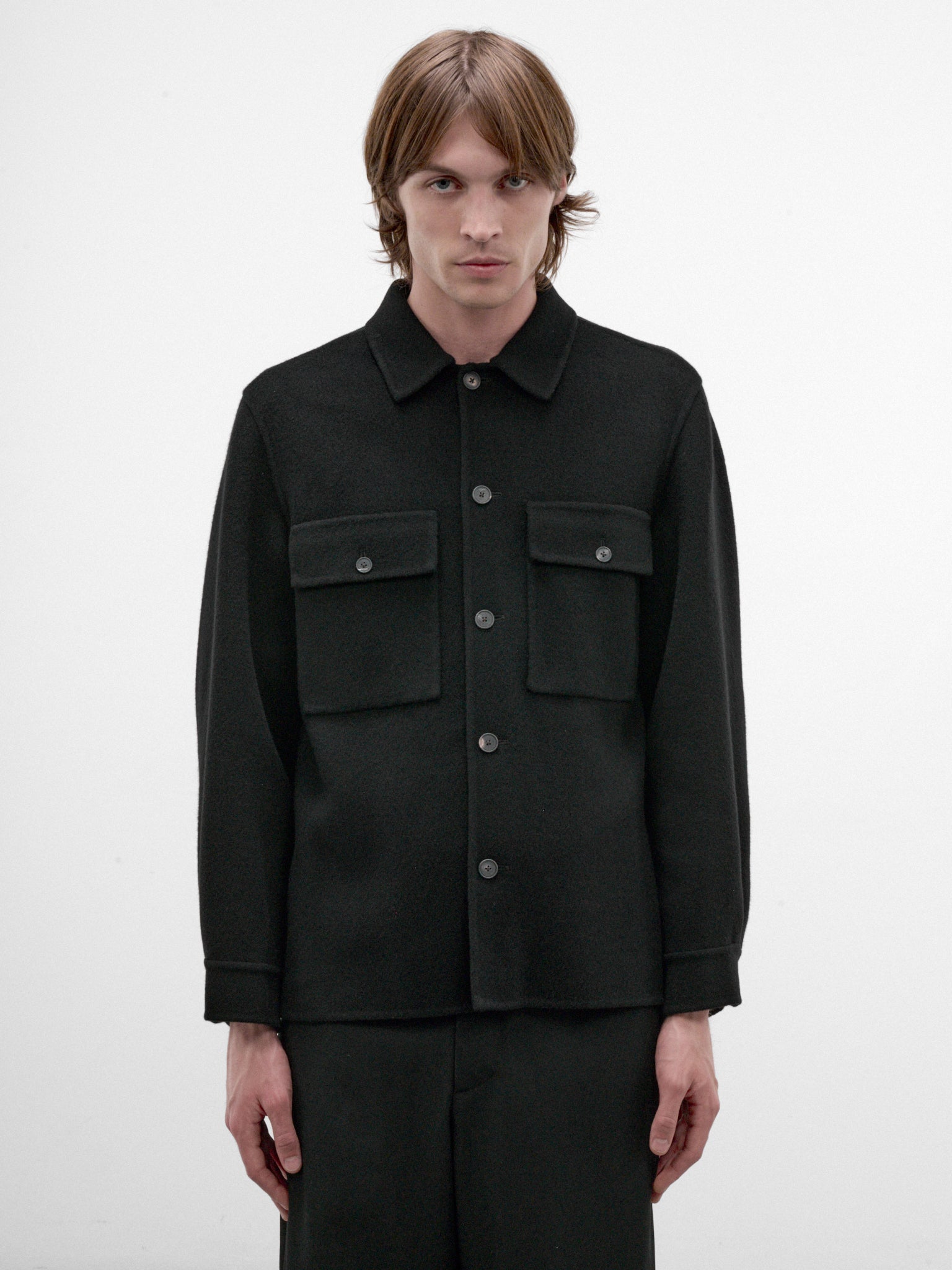Black Cashmere CPO Jacket (SCAGLW6311-BLACK)