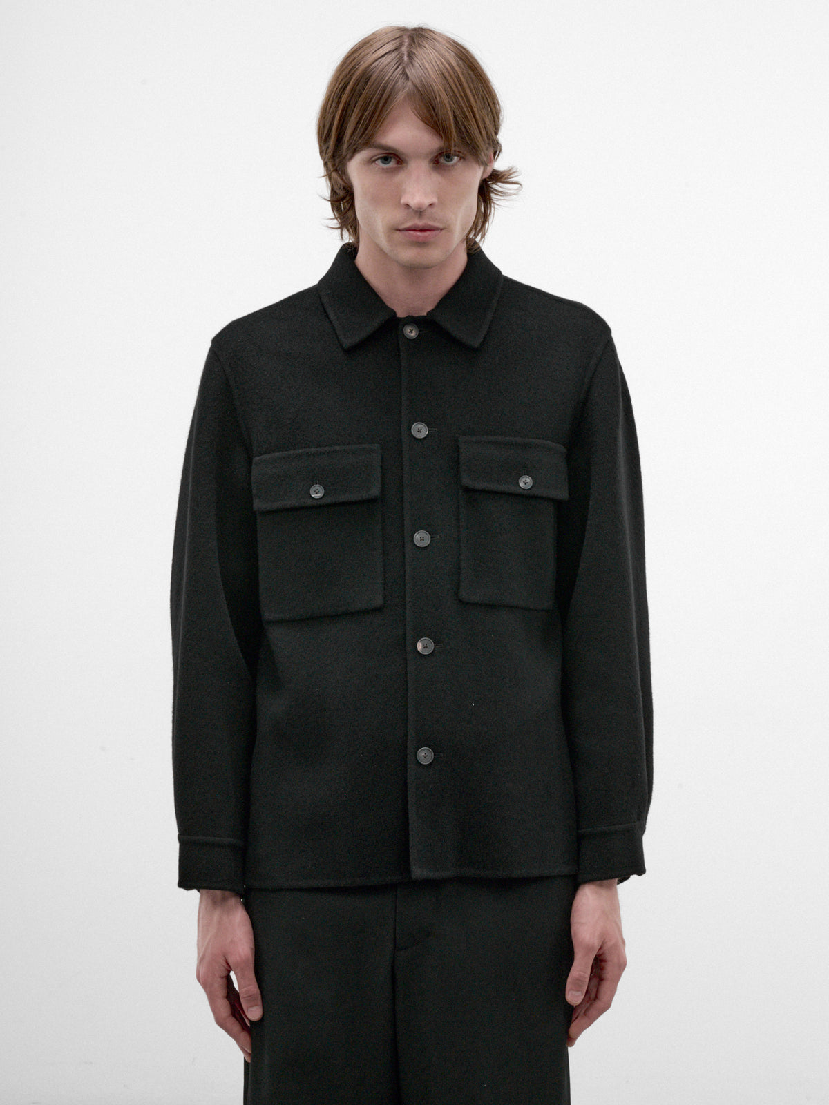 Black Cashmere CPO Jacket (SCAGLW6311-BLACK)