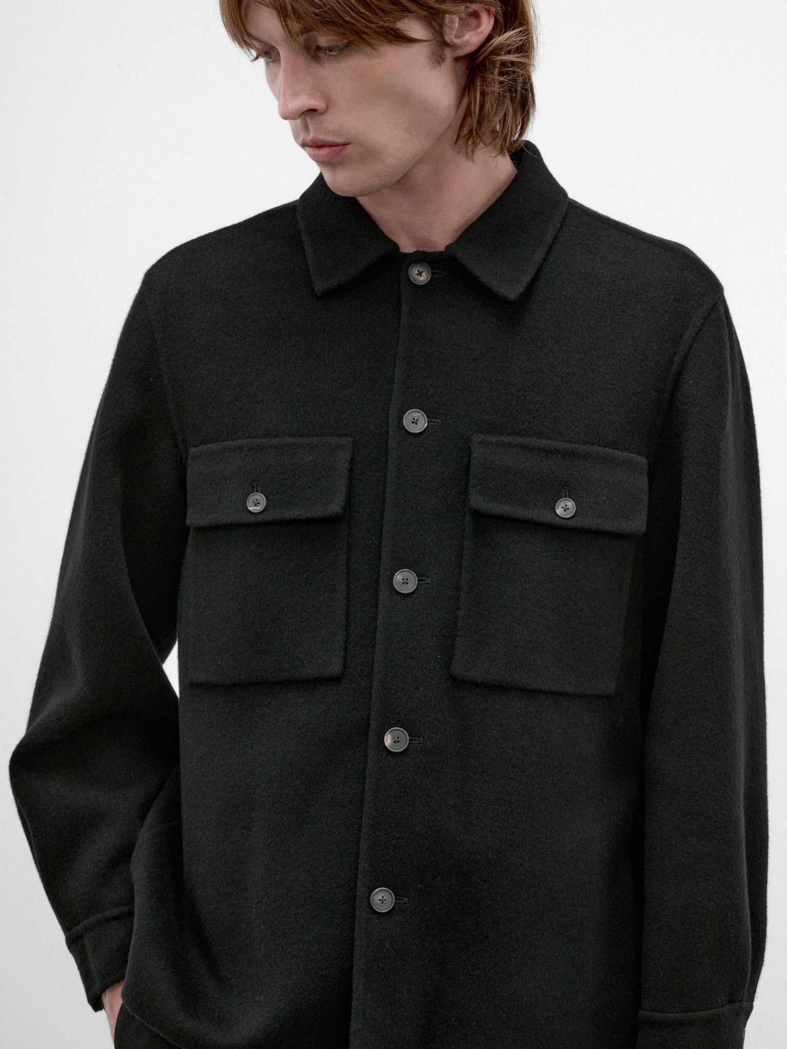 Black Cashmere CPO Jacket (SCAGLW6311-BLACK)