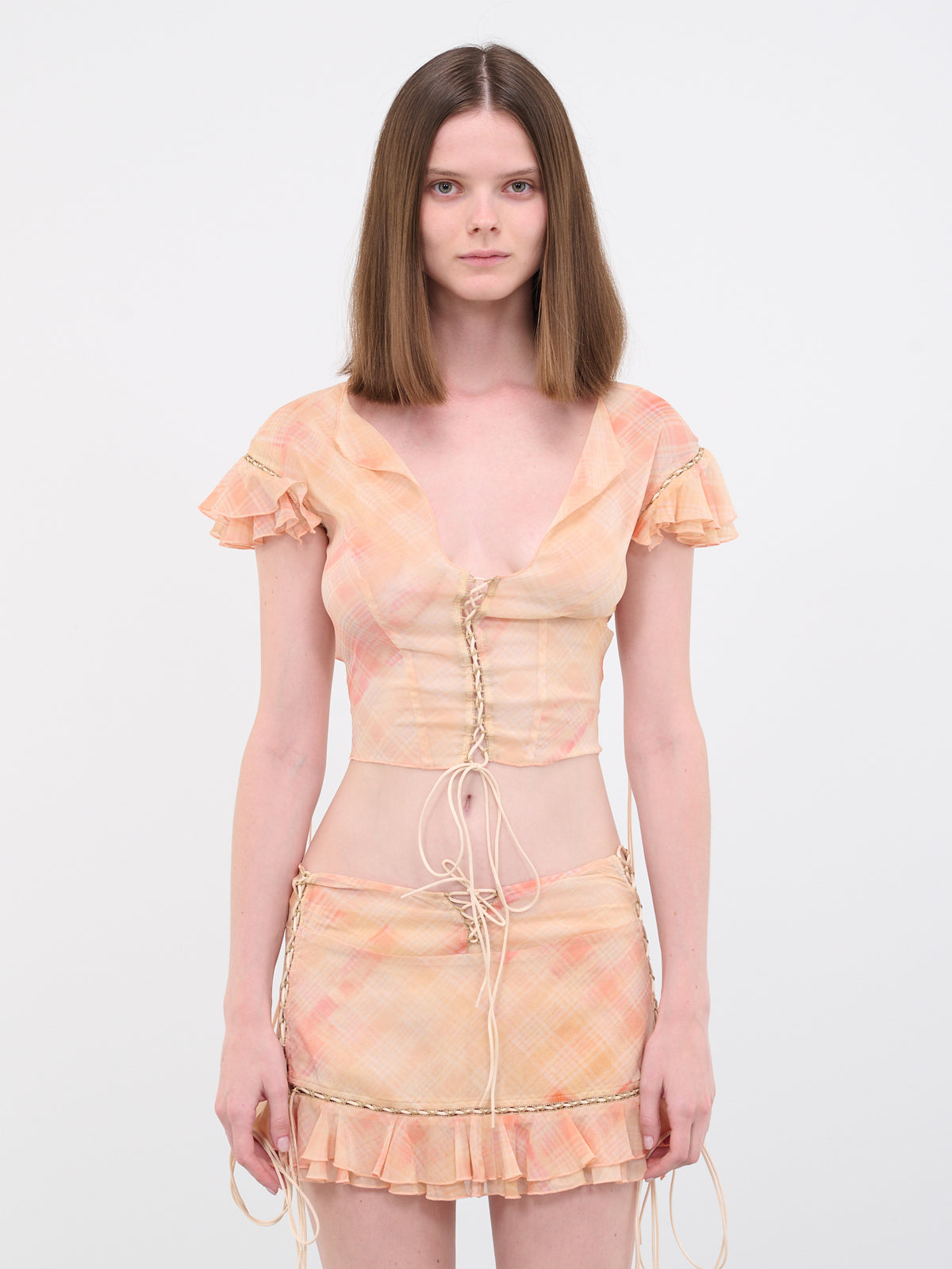 Scallop Blouse (SCALB0PEBL-PEACH-BLEACH)