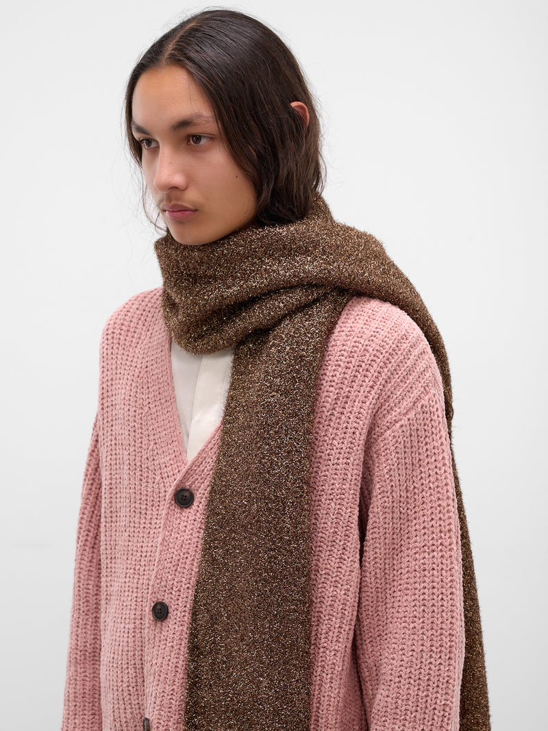 Bronze Lurex Knit Scarf (SCARF-M25W850-BRONZE)