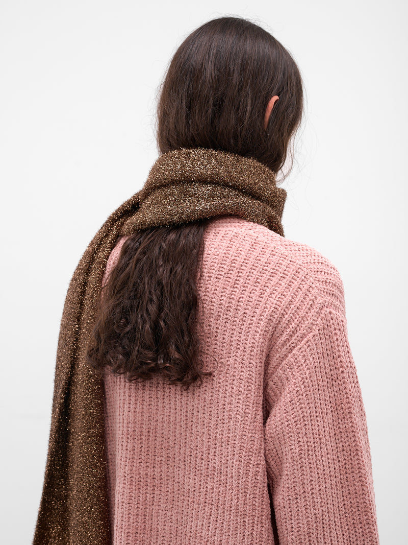 Bronze Lurex Knit Scarf (SCARF-M25W850-BRONZE)