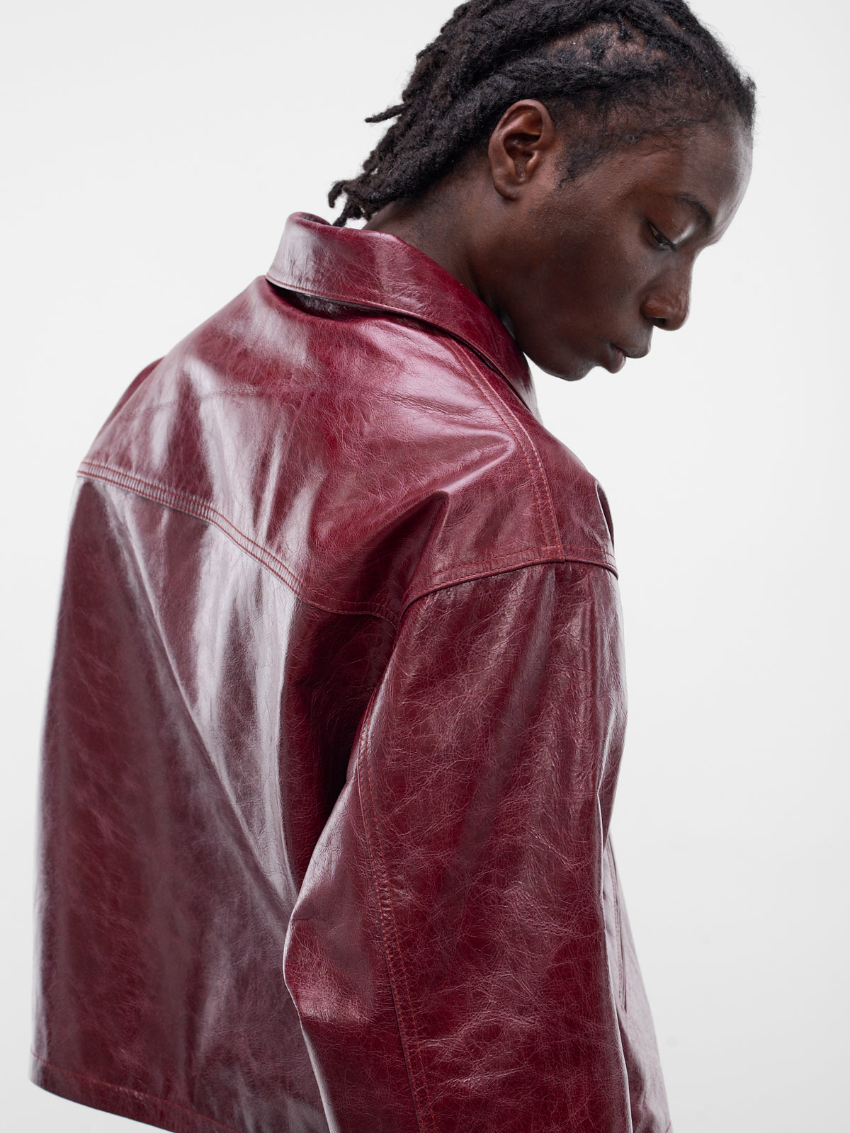 Burgundy Leather X Zip Jacket (SEK-JKT01-BURGUNDY-SS26)
