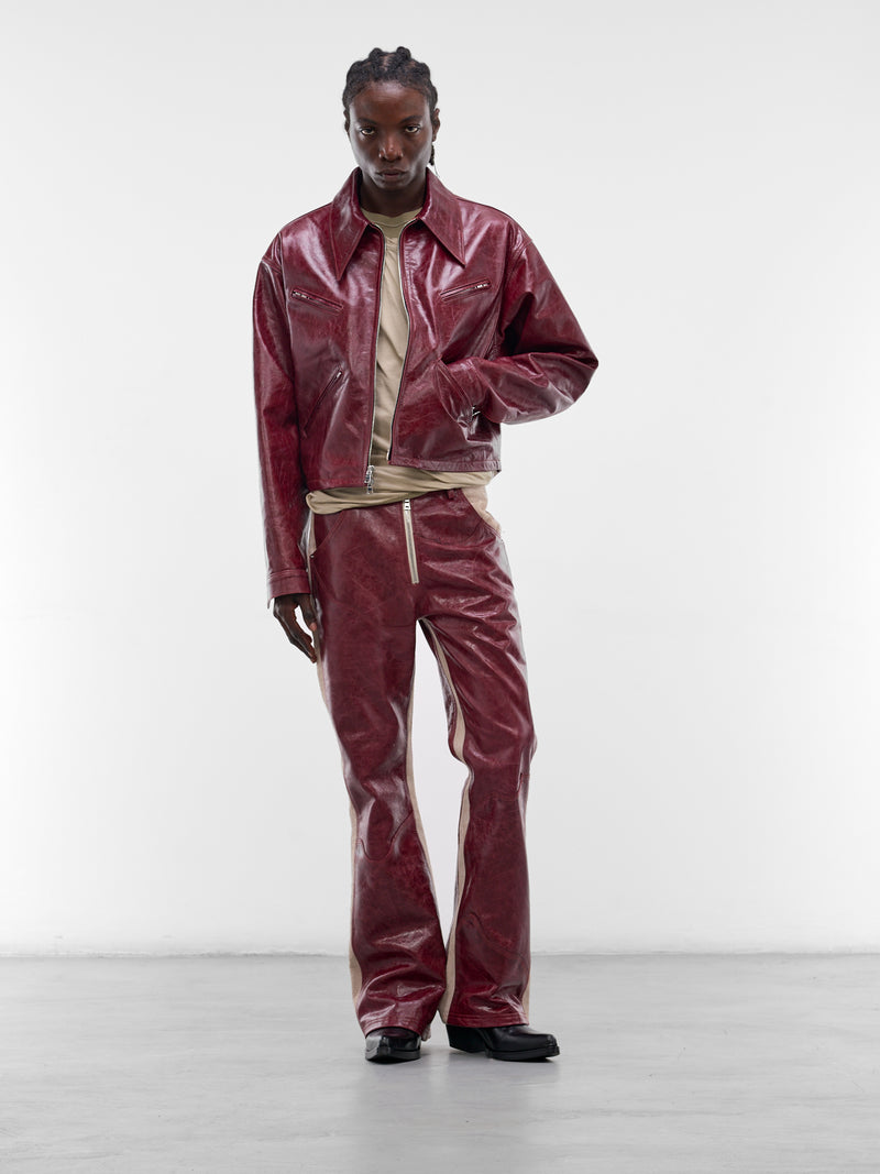 Burgundy Leather X Zip Jacket (SEK-JKT01-BURGUNDY-SS26)