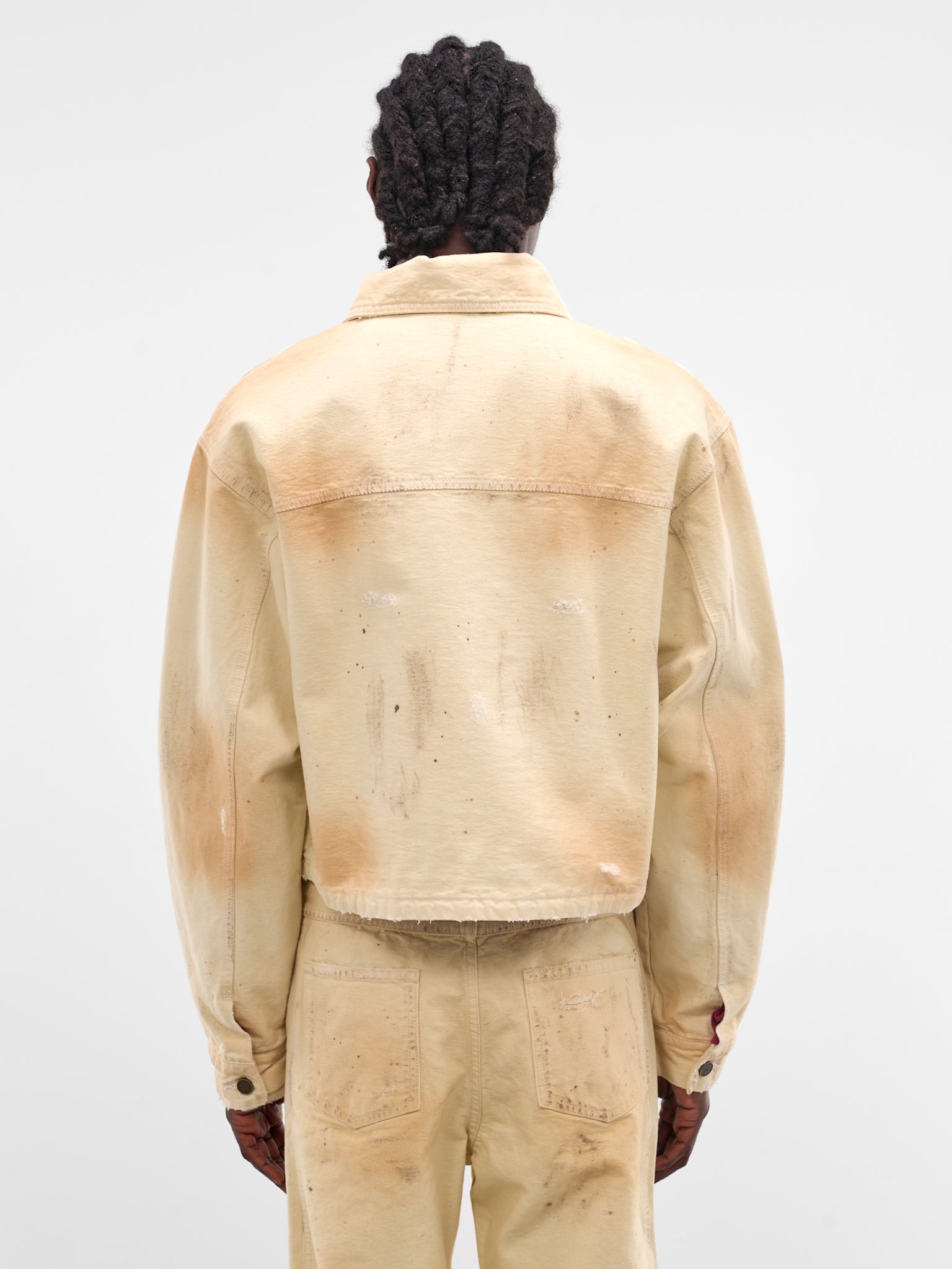 White Distressed X Denim Jacket (SEK-JKT04-WHITE-SS26)