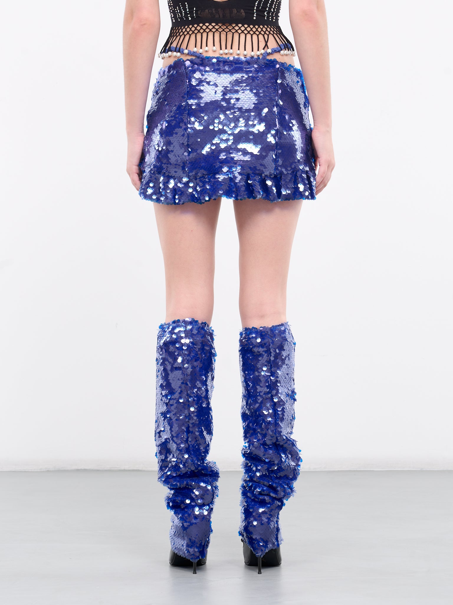 Sequin Ruffle Mini Skirt (SEQUIN-RUFFLE-MINI-BLUE)