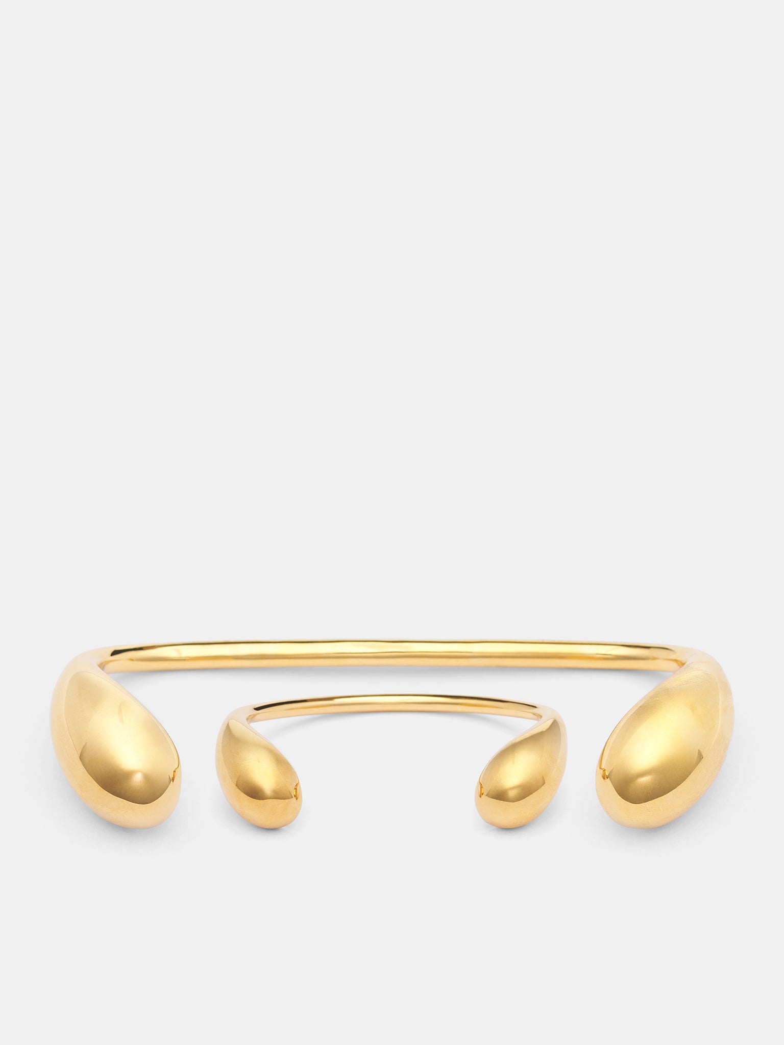 Gold Serti Double Cuff Bracelet (SERTI-BRACELET-SET-GOLD)