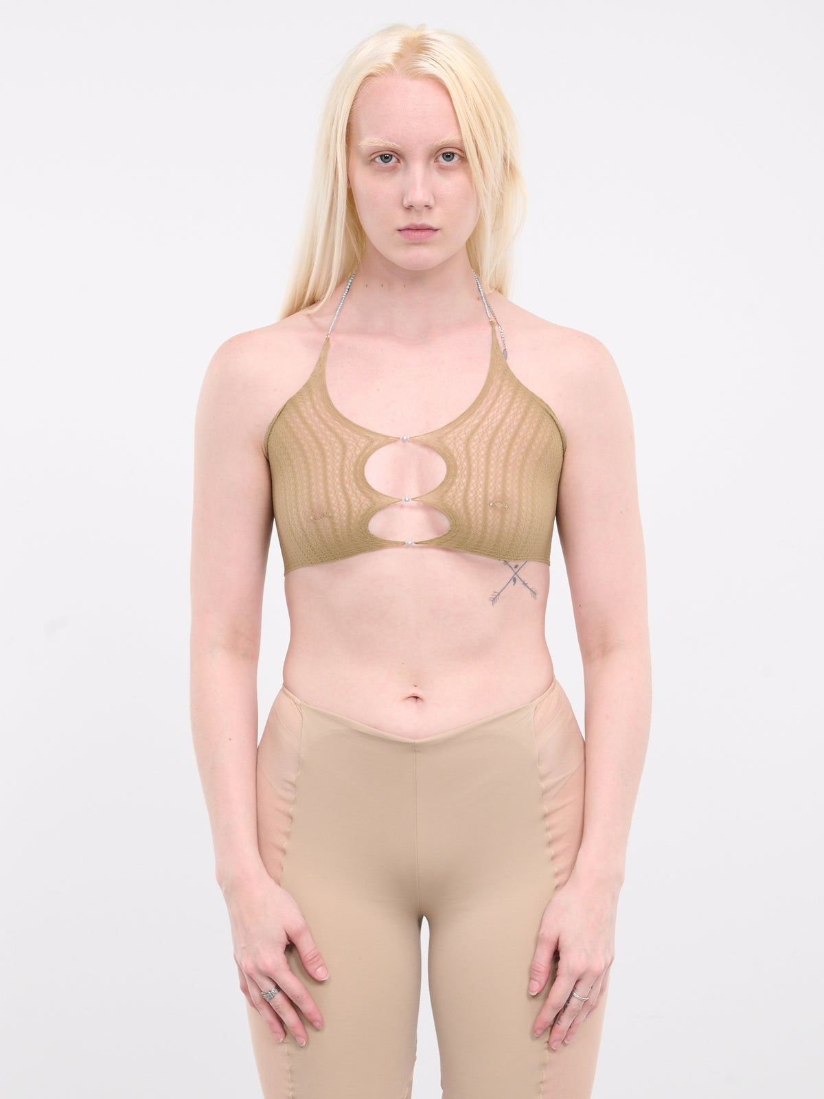 Sheer String Halter Neck Top (SF02-COFFEE)