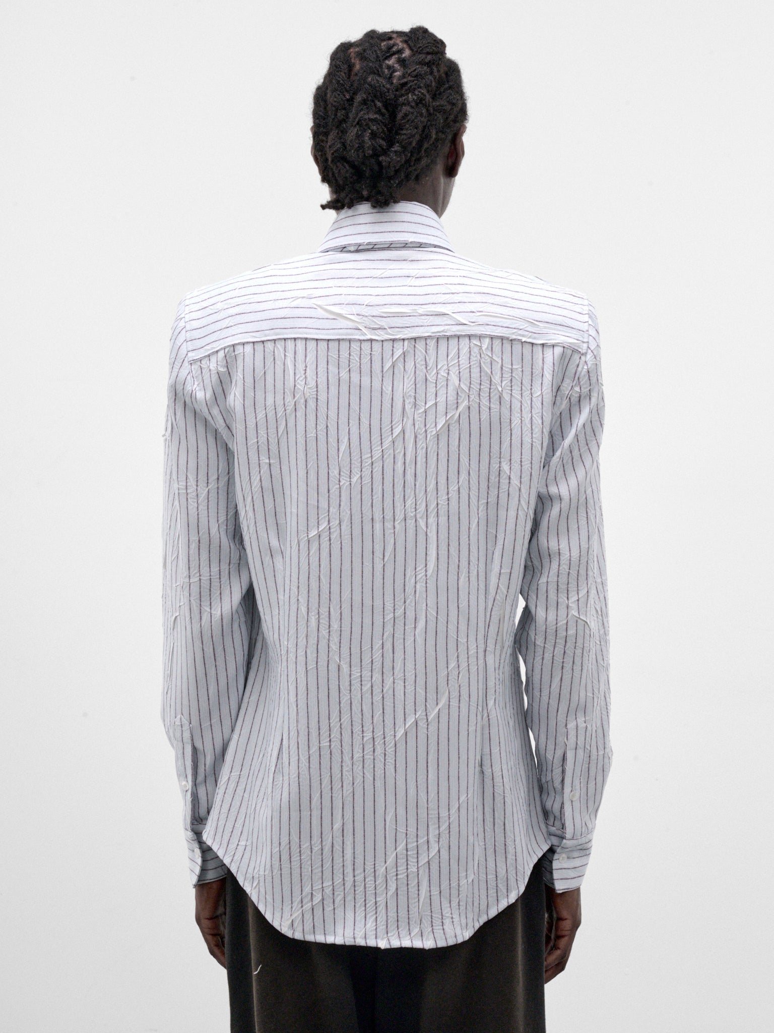 Blue Pleated Poplin Necktie Shirt (SH-002-B-BLUE)