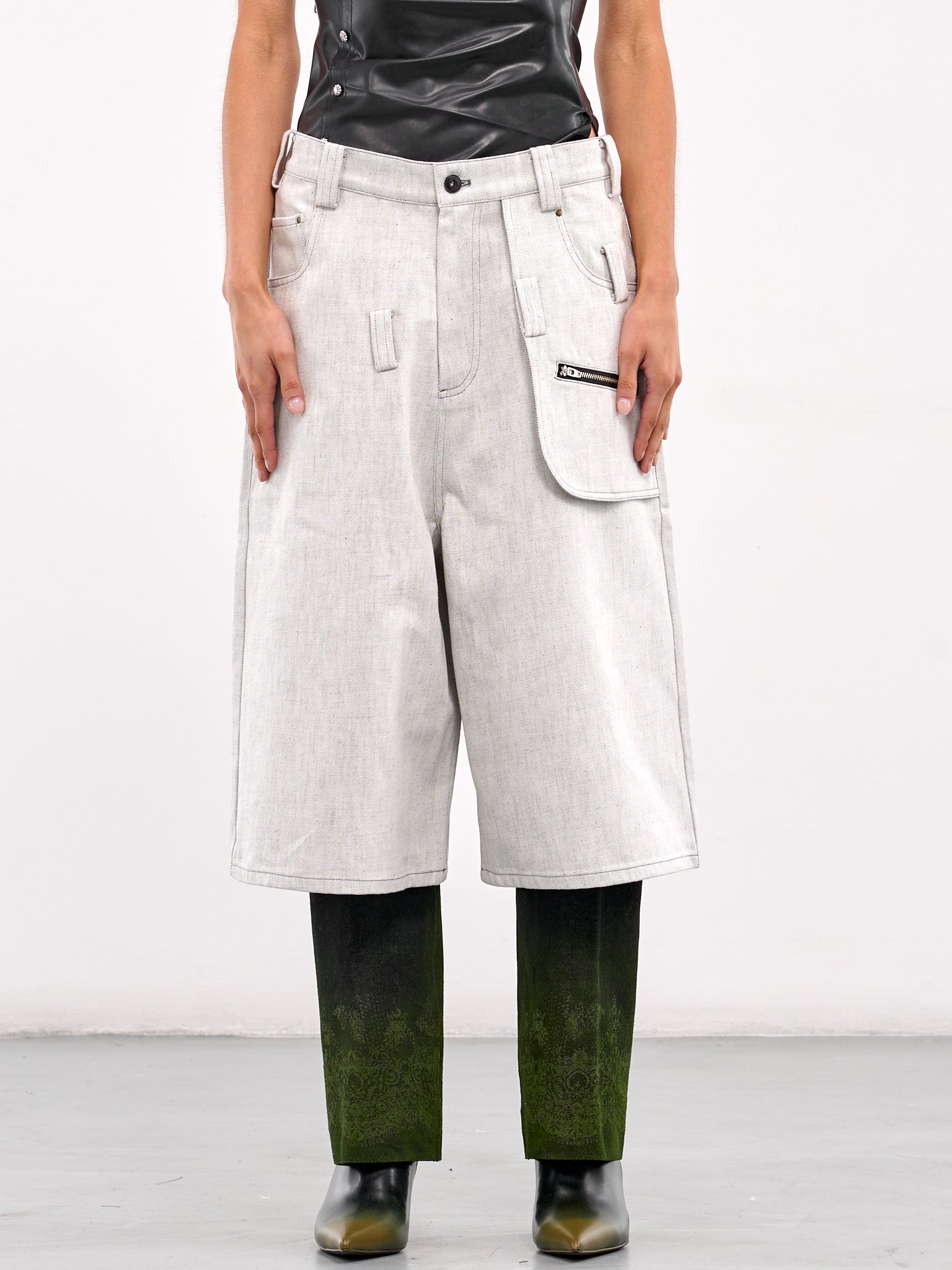 Wide Leg Shorts (SH-01-OFF-WHITE)