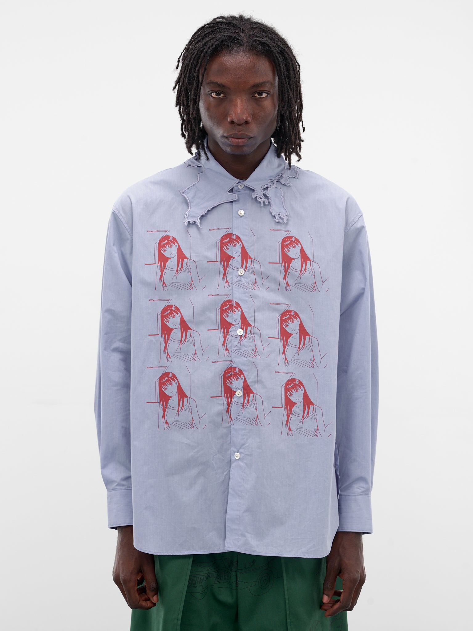 Blue Graphic Print Archipelago Shirt (SH-SV-NGA-1003-BLUE)