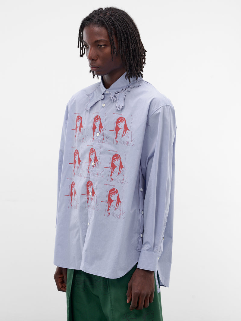 Blue Graphic Print Archipelago Shirt (SH-SV-NGA-1003-BLUE)