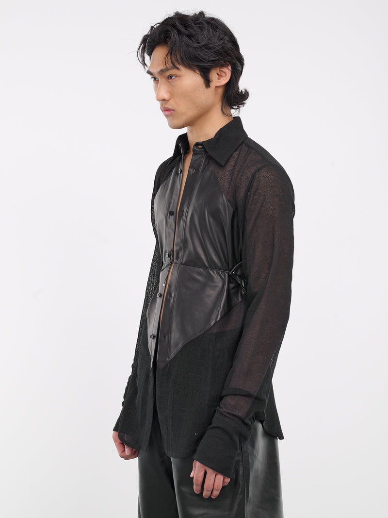 Surreal Slim Shirt (SH007-M-LEA-BLACK)