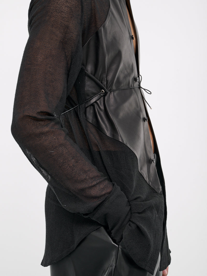 Surreal Slim Shirt (SH007-M-LEA-BLACK)