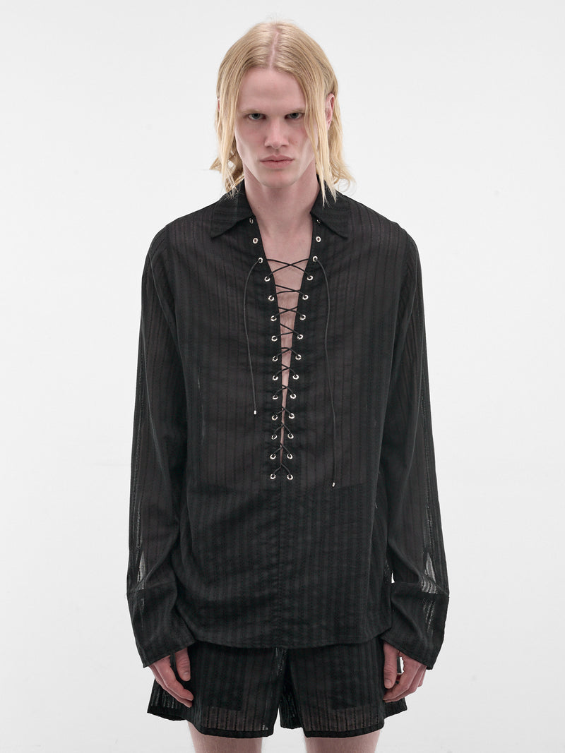 Black Eyelet Alan Shirt (SH010-M-CO0023-BLACK)