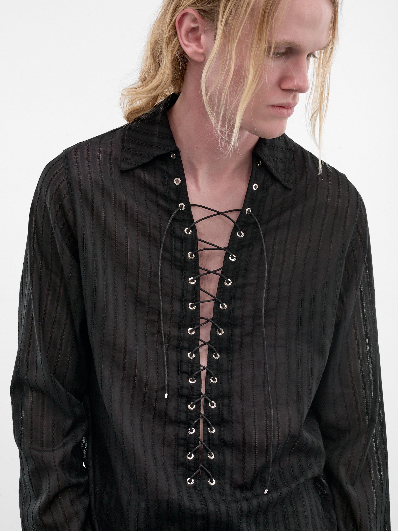 Black Eyelet Alan Shirt (SH010-M-CO0023-BLACK)