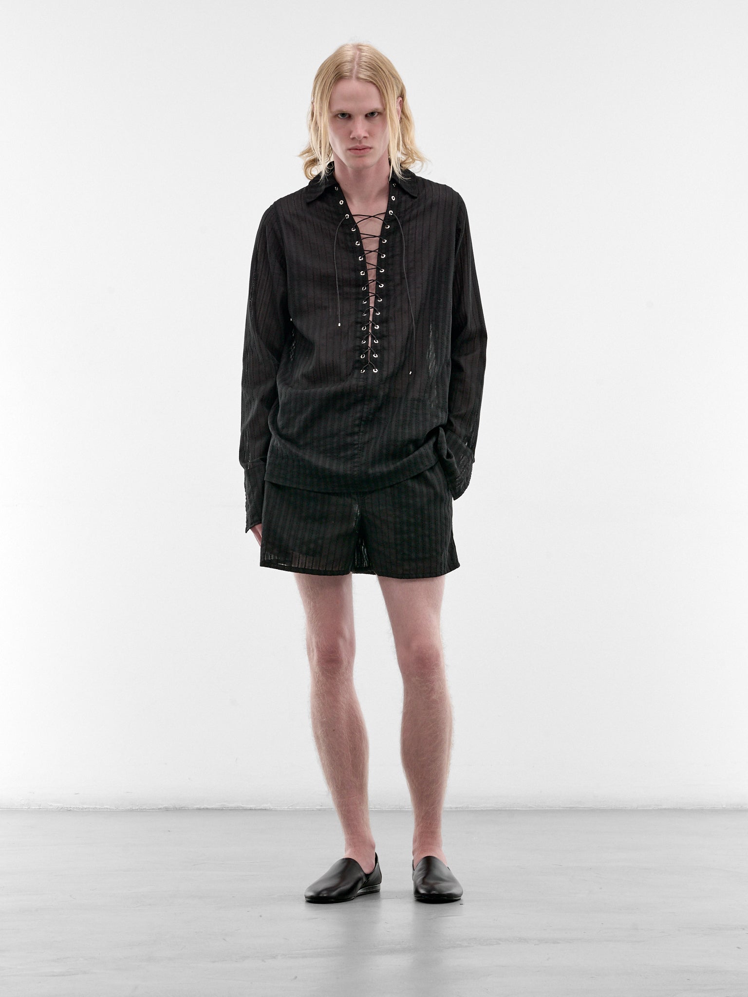 Black Cotton Striped Boxer Shorts (ST001-M-CO0023-BLACK)