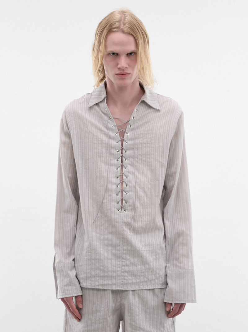 Gray Eyelet Alan Shirt (SH010-M-CO0023-GREY)