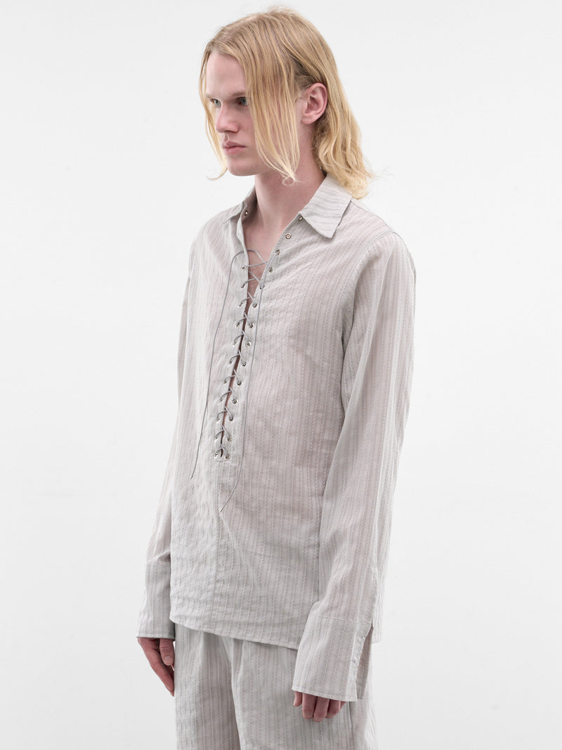 Gray Eyelet Alan Shirt (SH010-M-CO0023-GREY)