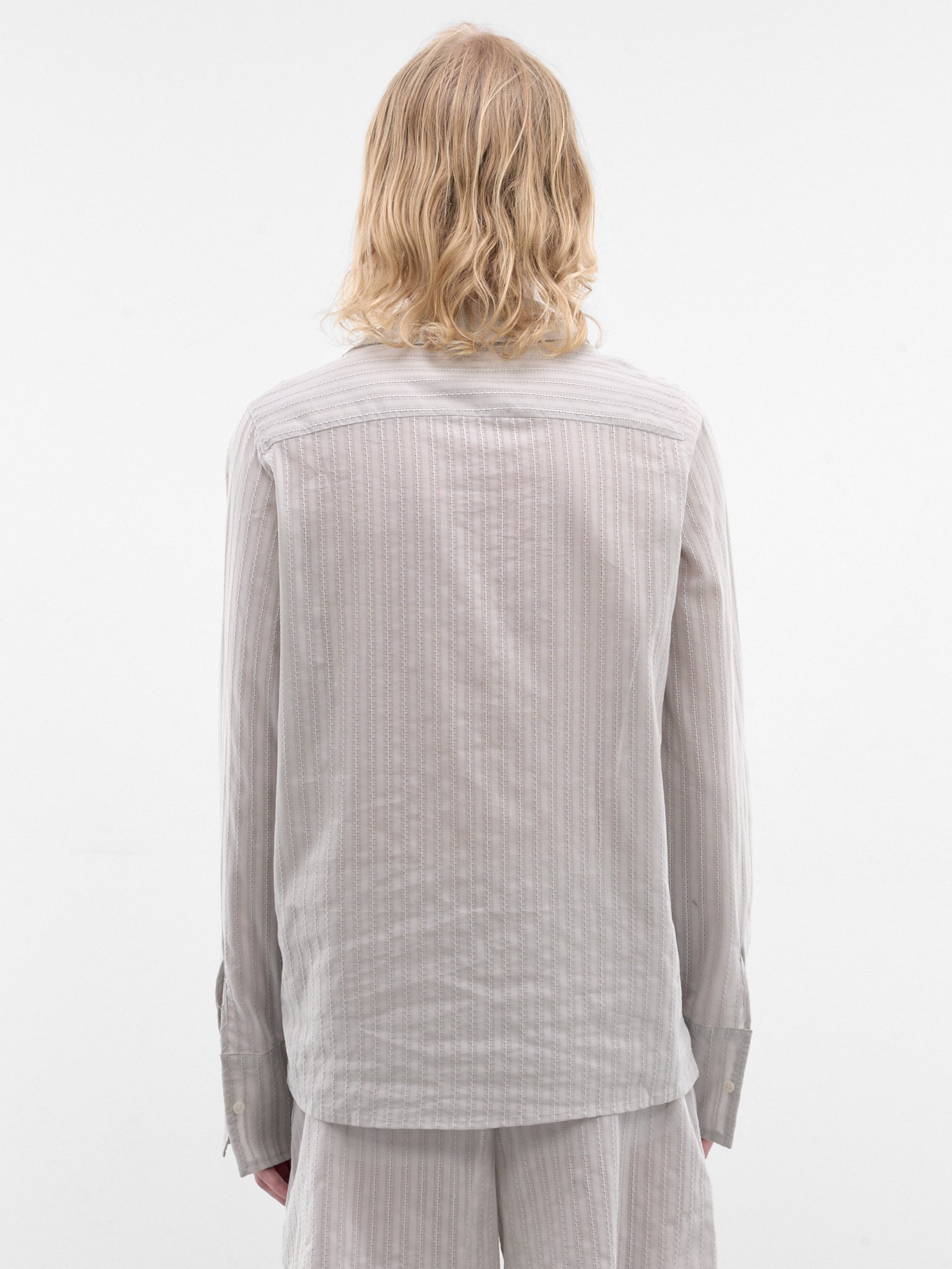 Gray Eyelet Alan Shirt (SH010-M-CO0023-GREY)