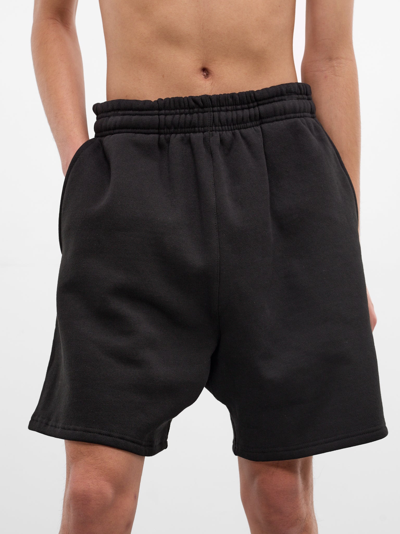 Black Cotton Baggy Sweat Shorts (SH01012-BLACK)