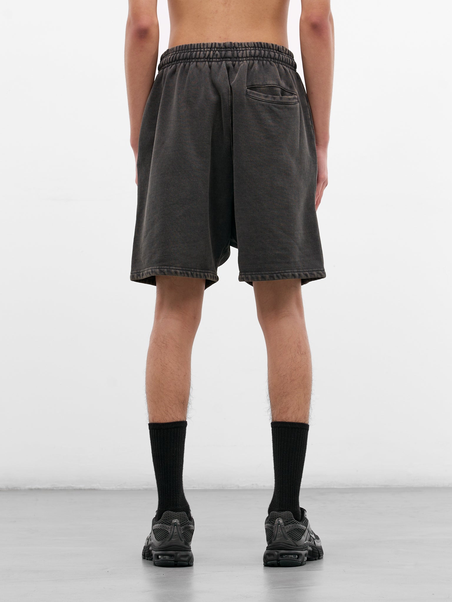 Washed Black Cotton Sweat Shorts (SH01012-WASHED-BLACK)