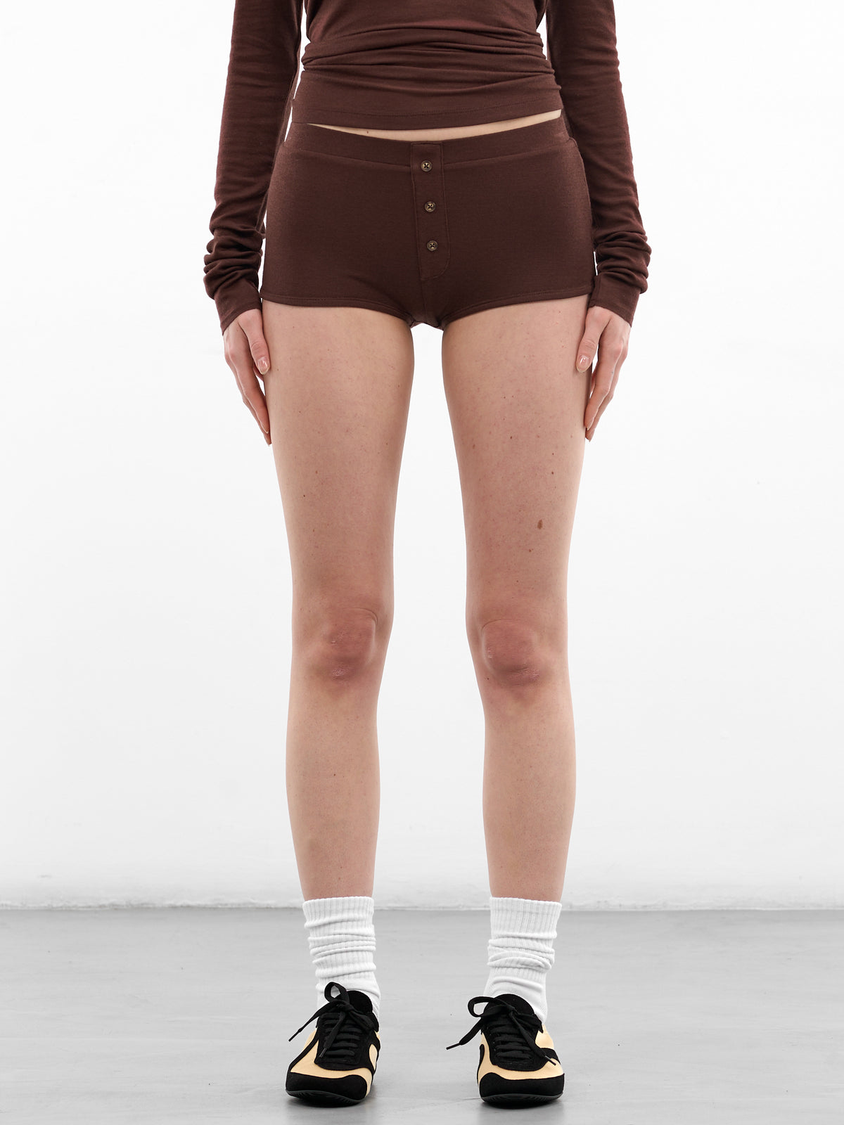 Saddlewood Tencel-Wool Booty Shorts (SH01241-SADDLEWOOD)