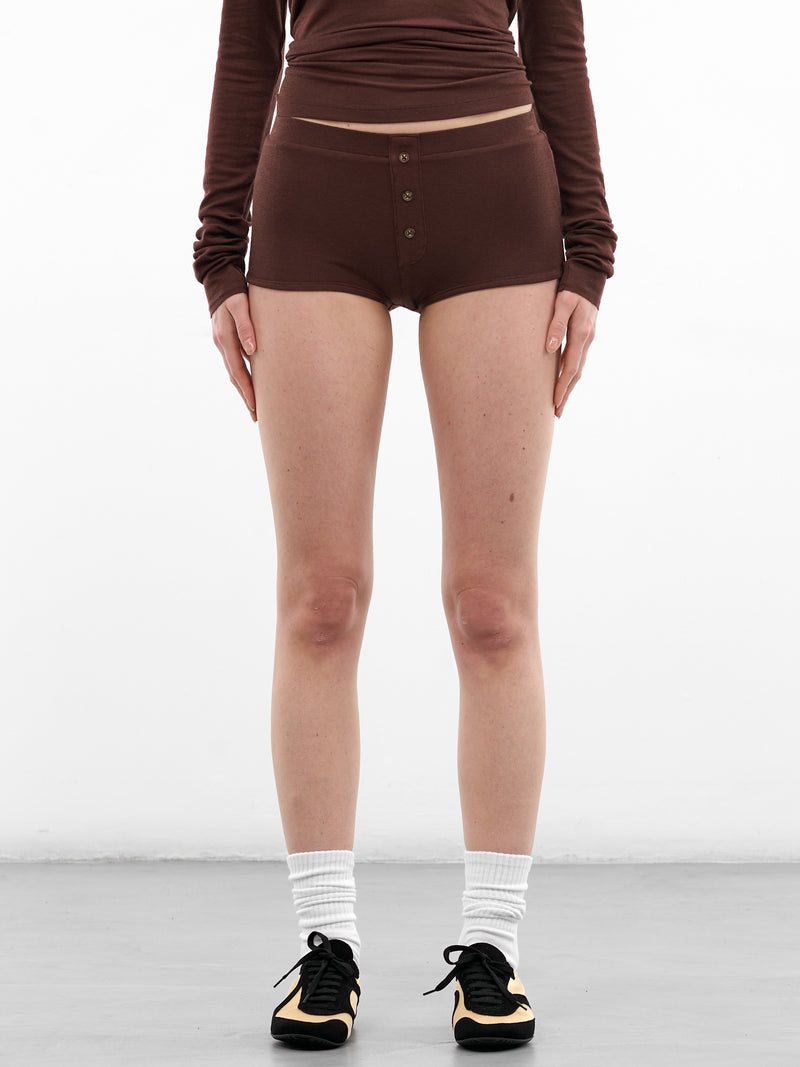 Saddlewood Tencel-Wool Booty Shorts (SH01241-SADDLEWOOD)