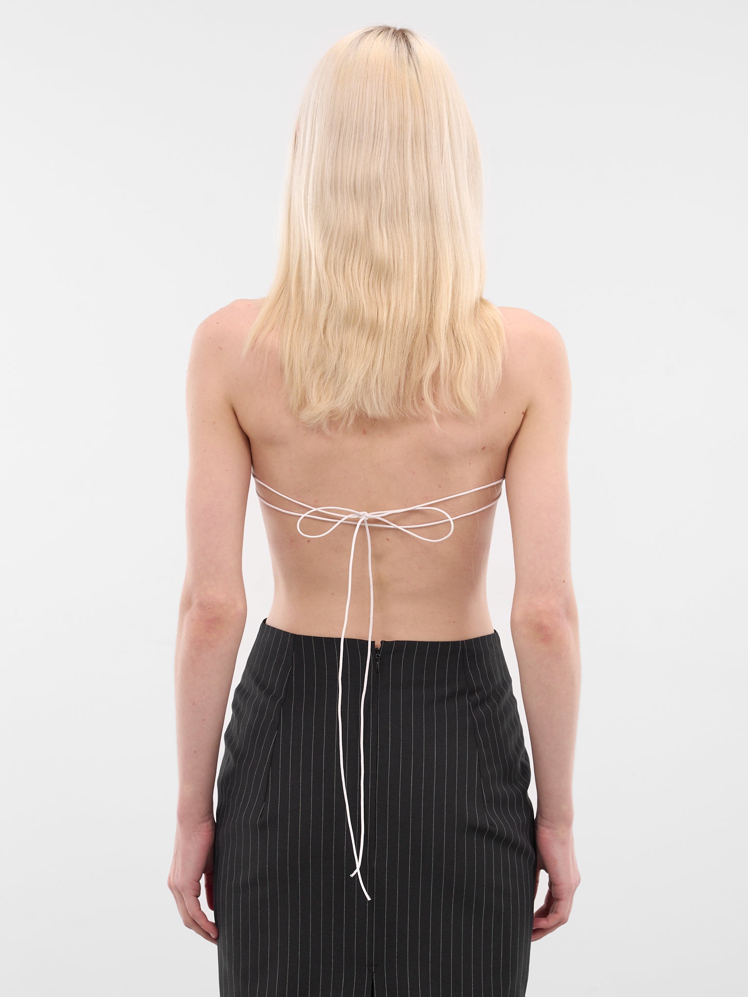 White Cotton Mini Plastron Shirt (SH013-W-CO0001-WHITE)