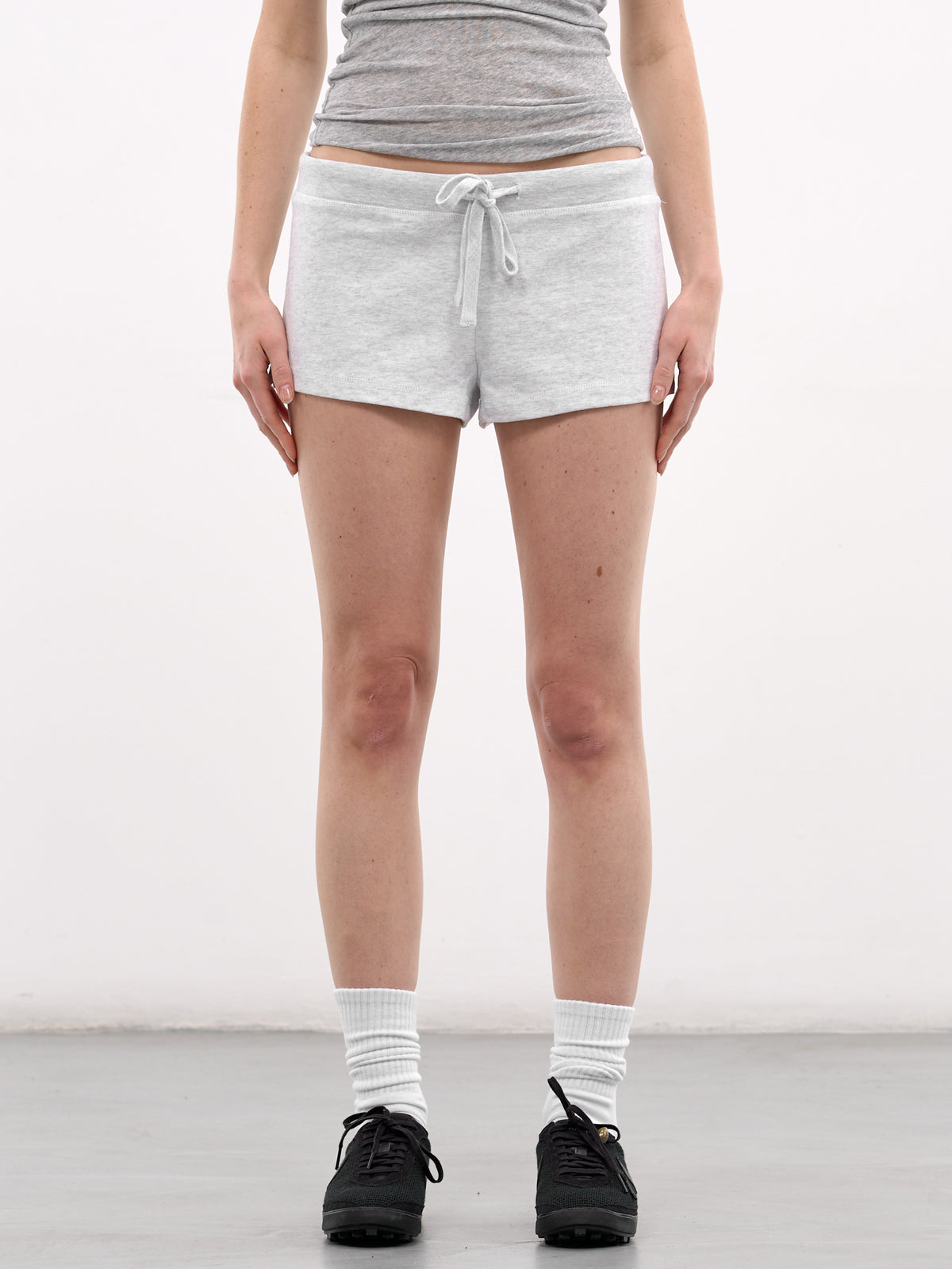 Gray Lightweight Cotton Micro Shorts (SH02012-HEATHER-GREY)