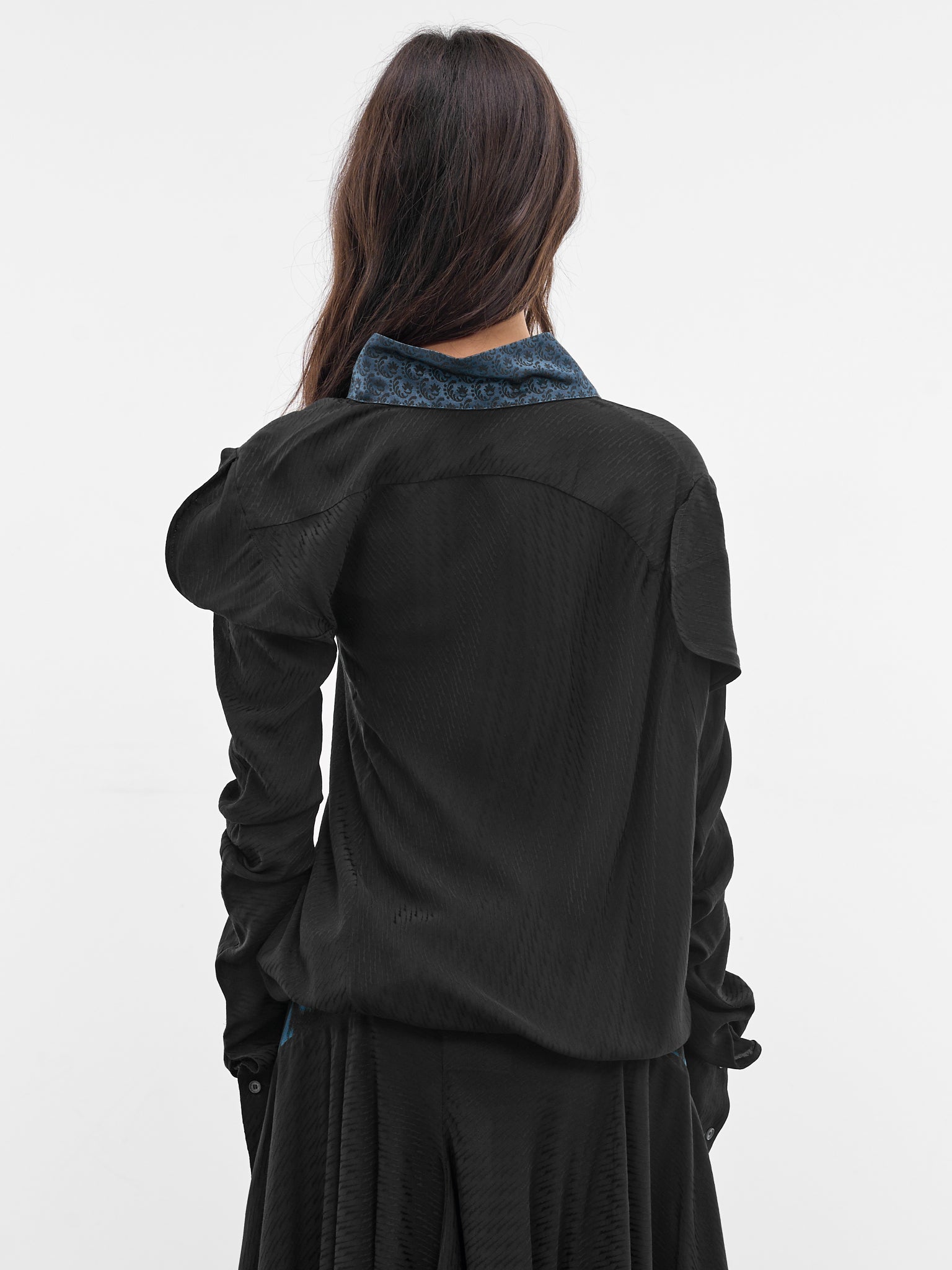 Evelyn Necktie Collar Shirt (SH03-49-NIGHT-BLACK)