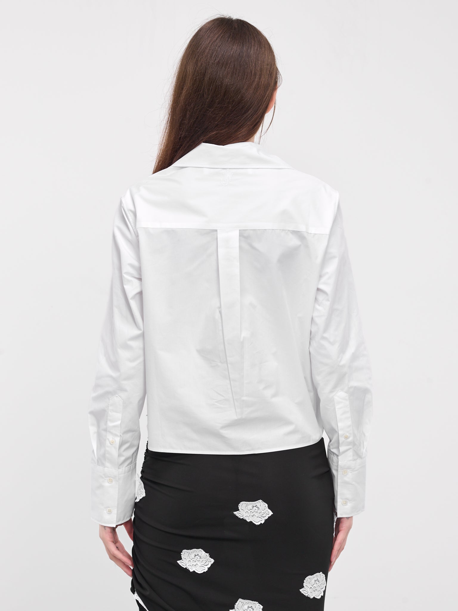 Bow Tie Cropped Shirt (SH0312-PG1090-WHITE)