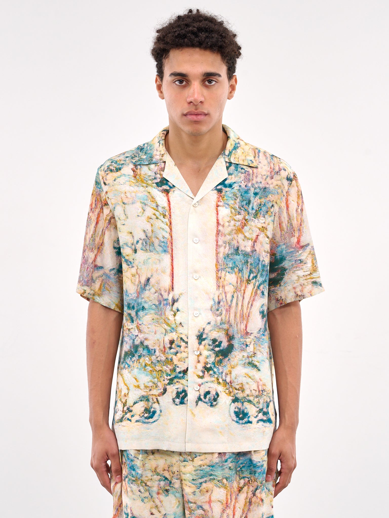 Printed Short Sleeve Shirt (SH034-BEIGE)