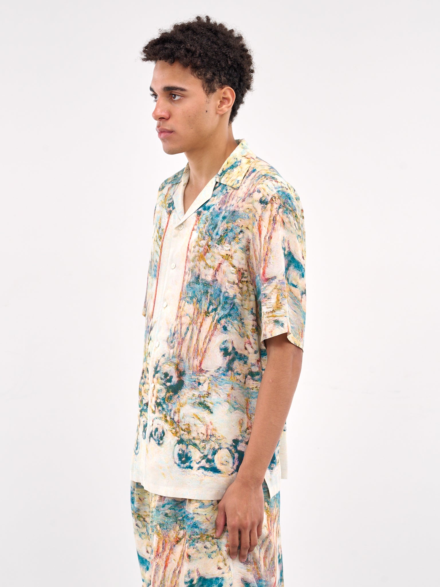 Printed Short Sleeve Shirt (SH034-BEIGE)