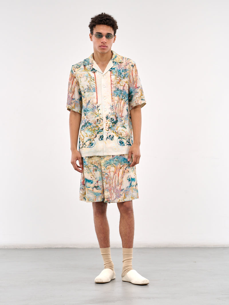 Printed Drawstring Shorts (PT035-BEIGE)