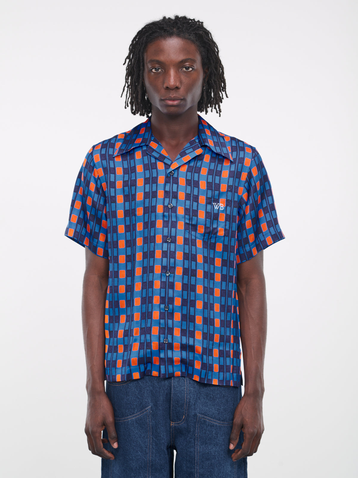Highlife Bowling Shirt (SH05-VI04-5359-BLUE-ORANGE)