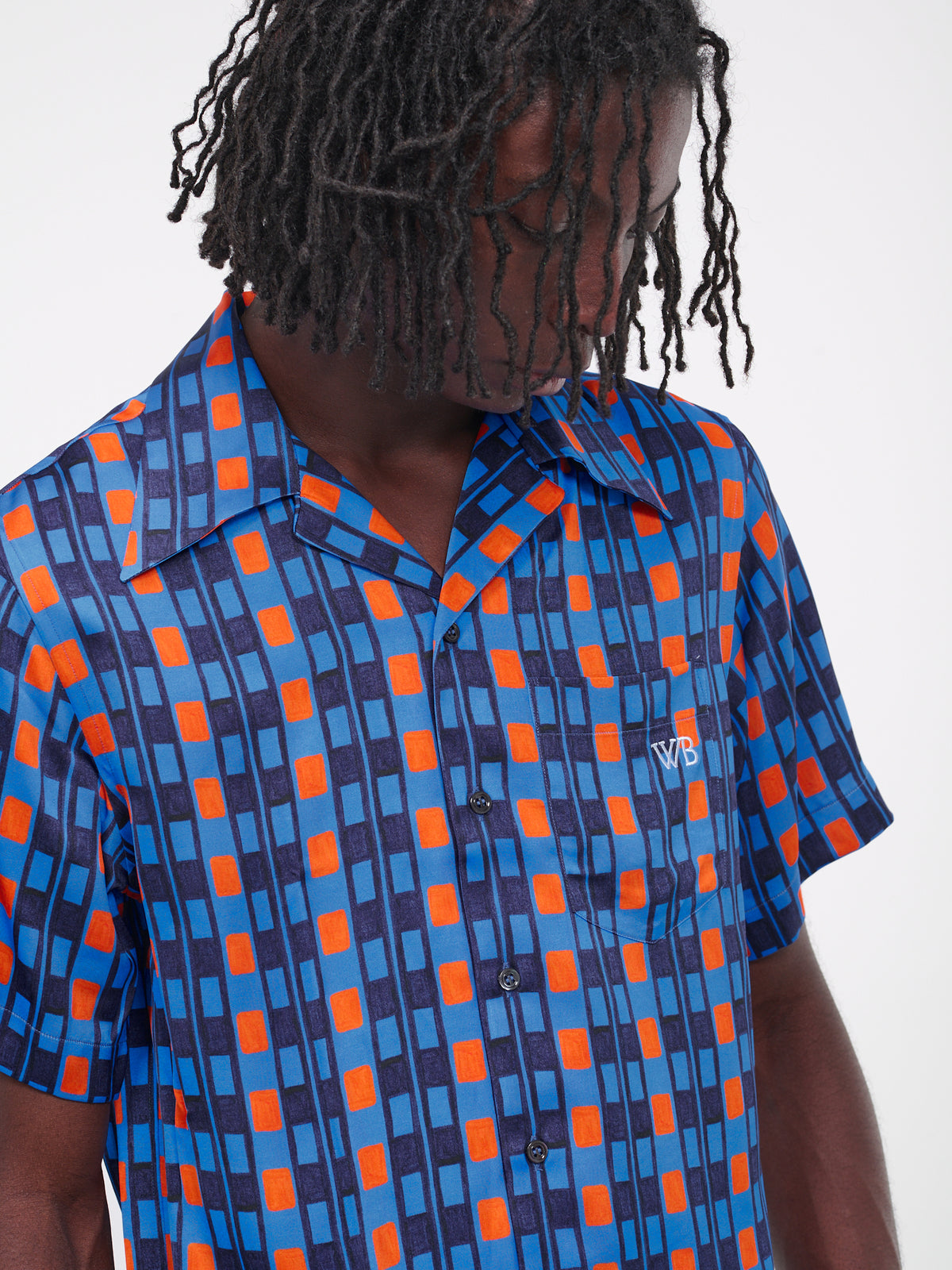 Highlife Bowling Shirt (SH05-VI04-5359-BLUE-ORANGE)