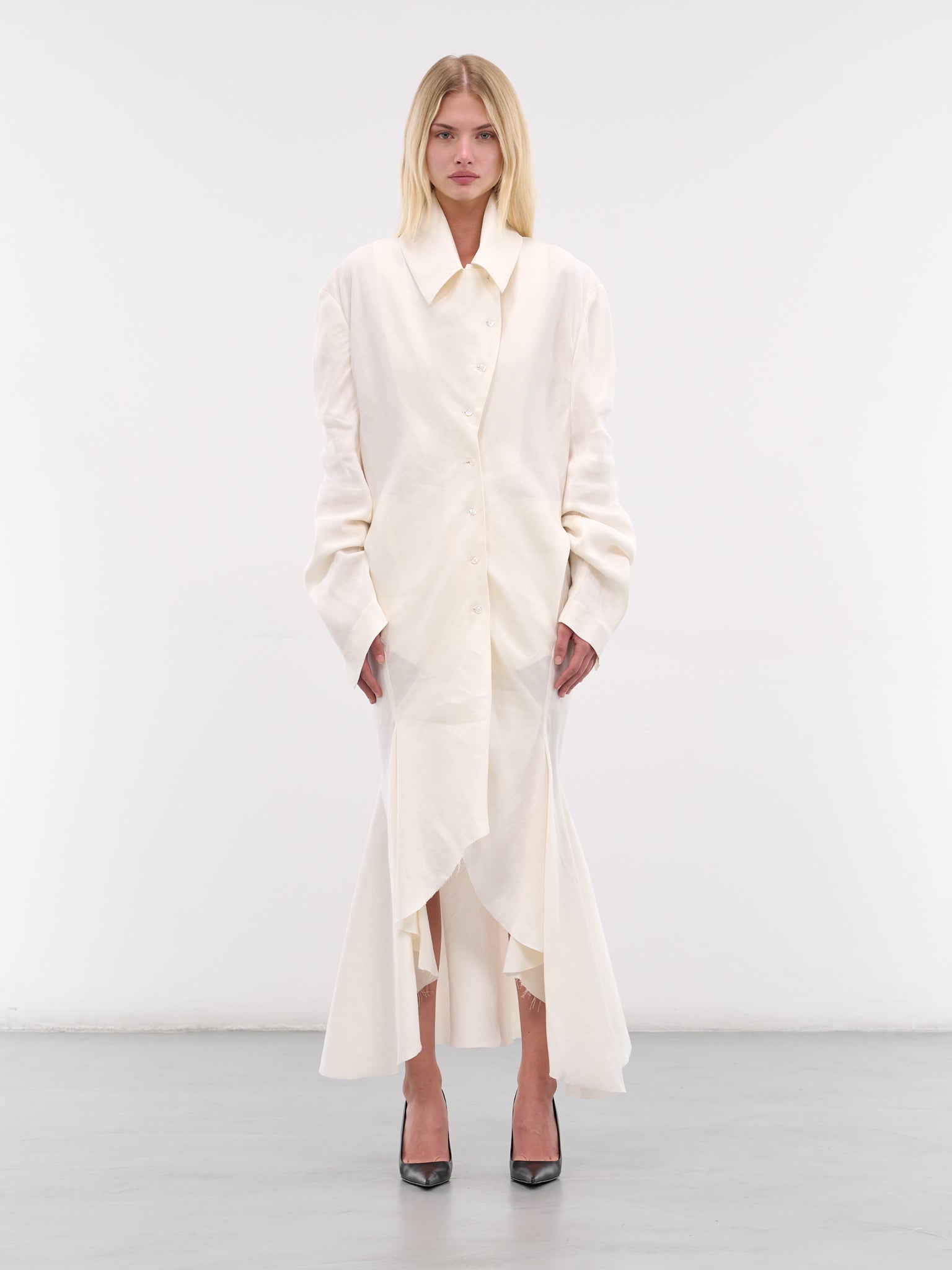 White Ernesto Maxi Shirt Dress (SH05WH-ERNESTO-WHITE)