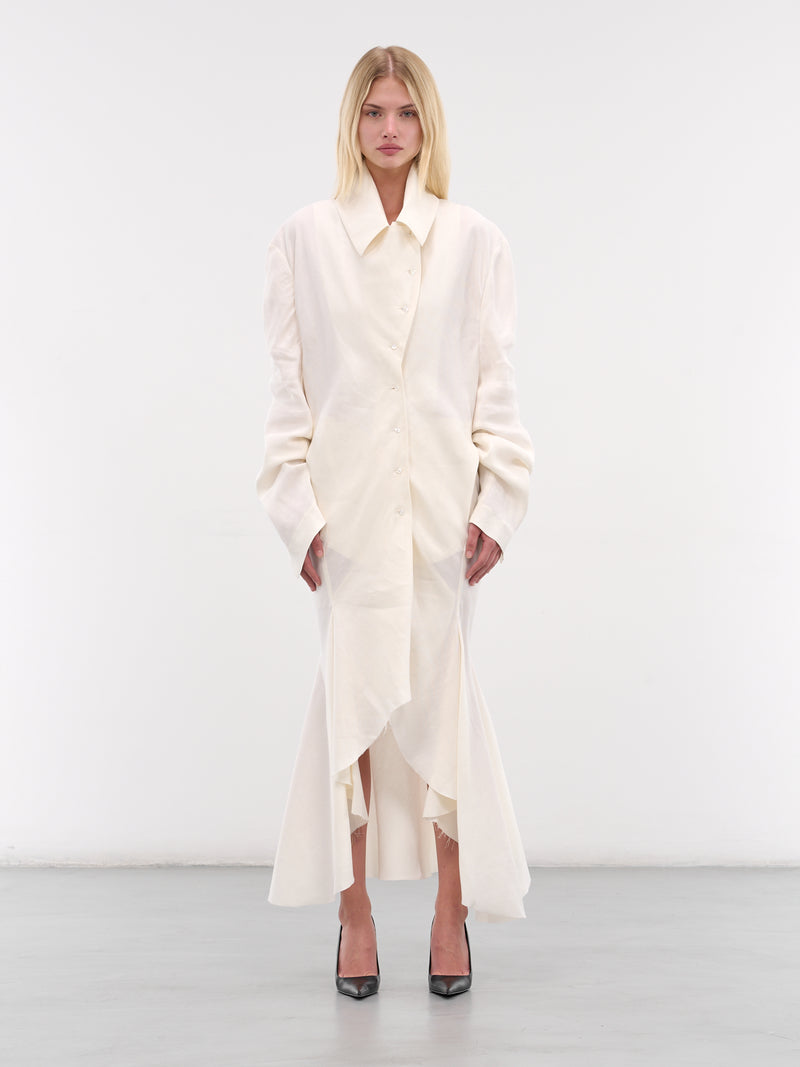 White Ernesto Maxi Shirt Dress (SH05WH-ERNESTO-WHITE)