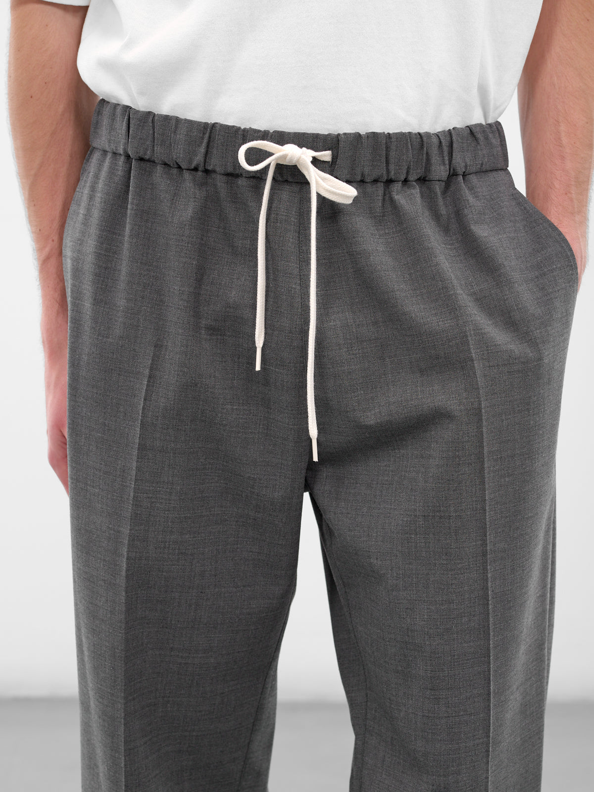 Gray Wool Elasticated Trousers (SH0KA0028-M35733-860M-GRAY)