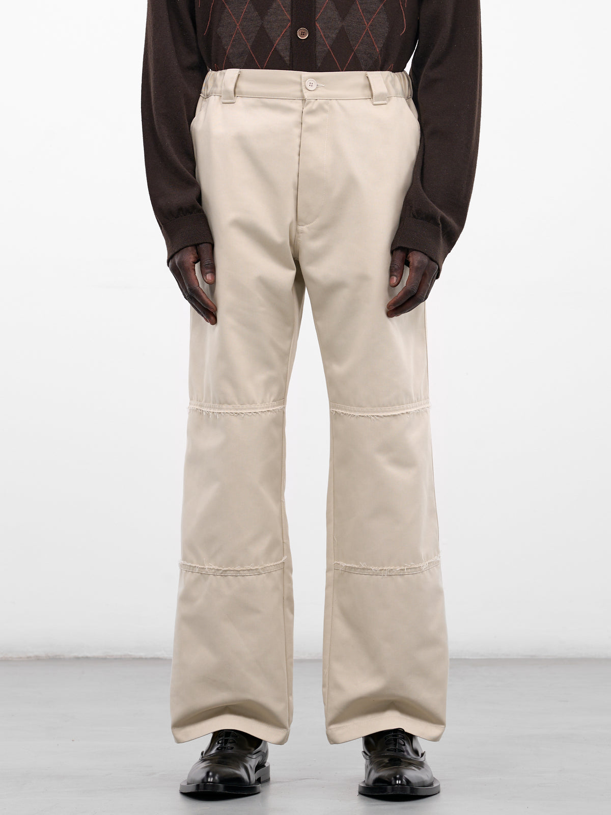 Beige Twill Wide Leg Trousers (SH0KA0044-M35729-BEIGE)