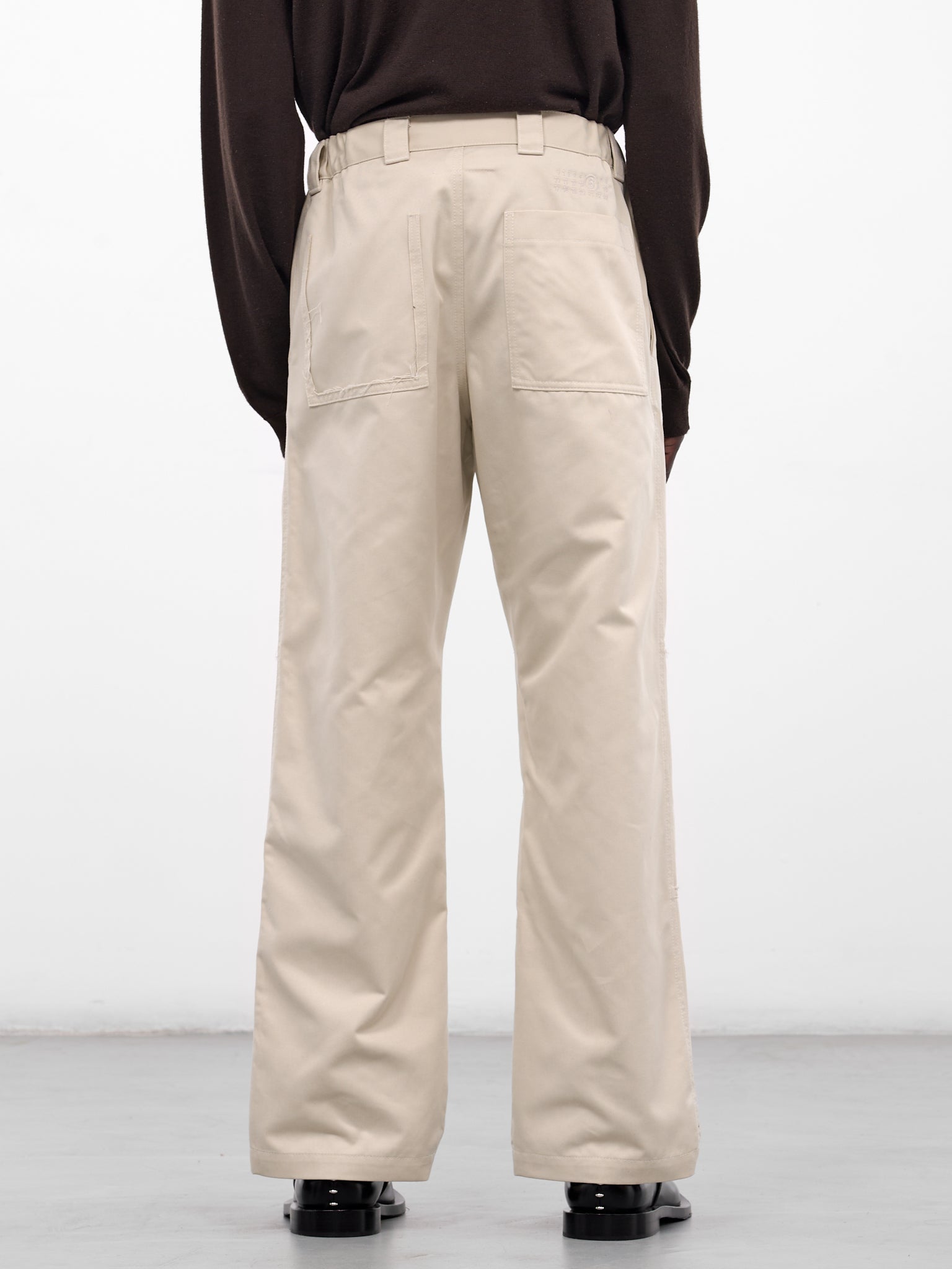 Beige Twill Wide Leg Trousers (SH0KA0044-M35729-BEIGE)