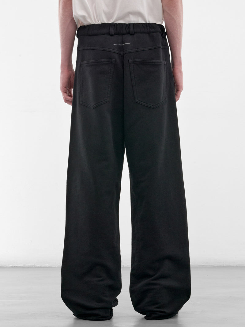 Black Logo Embroidered Cotton Trousers (SH0KA0077-M25025-900-BLACK)