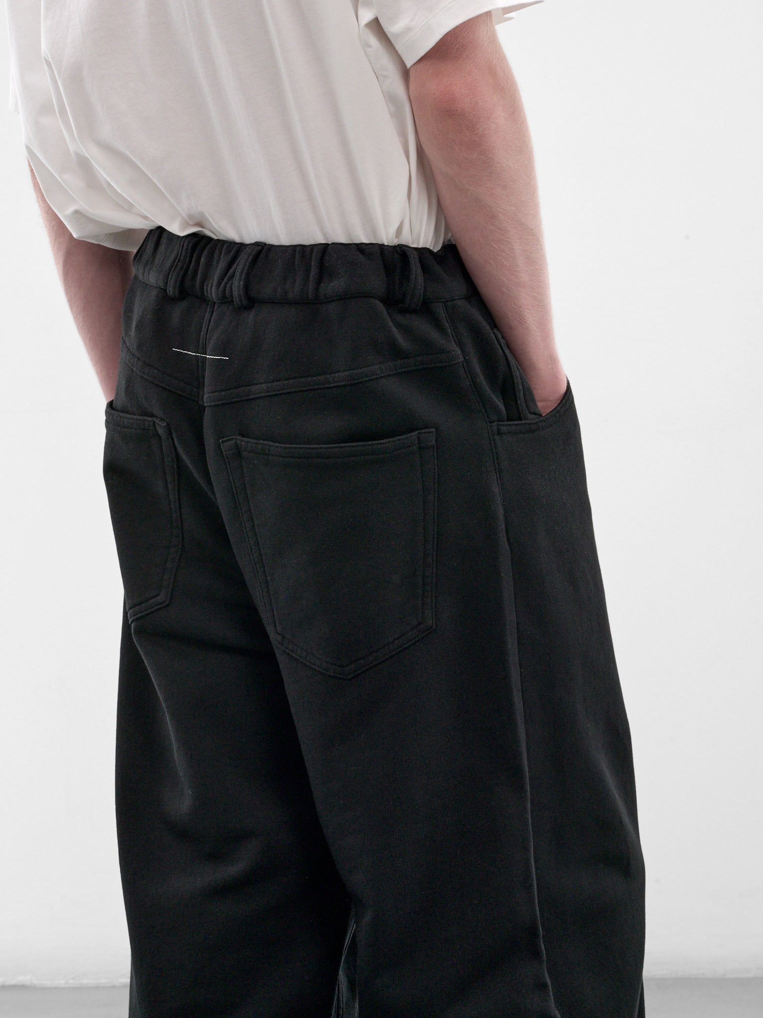 Black Logo Embroidered Cotton Trousers (SH0KA0077-M25025-900-BLACK)