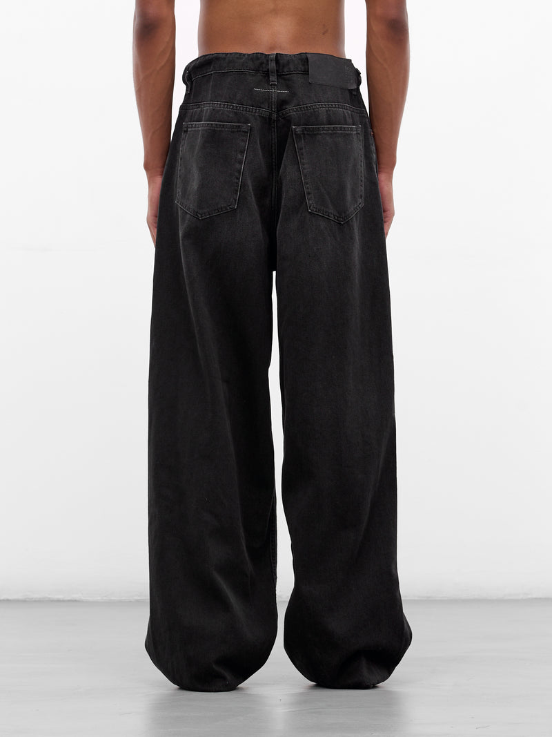 Black Denim Paint Baggy Jeans (SH0LA0011-M30011-966-DENIM-BLA)