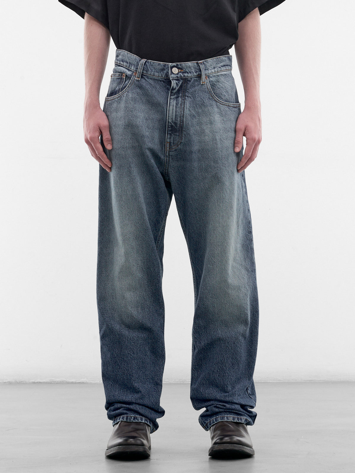 Blue Denim Straight Leg Jeans (SH0LA0039-M30058-965-BLUE)