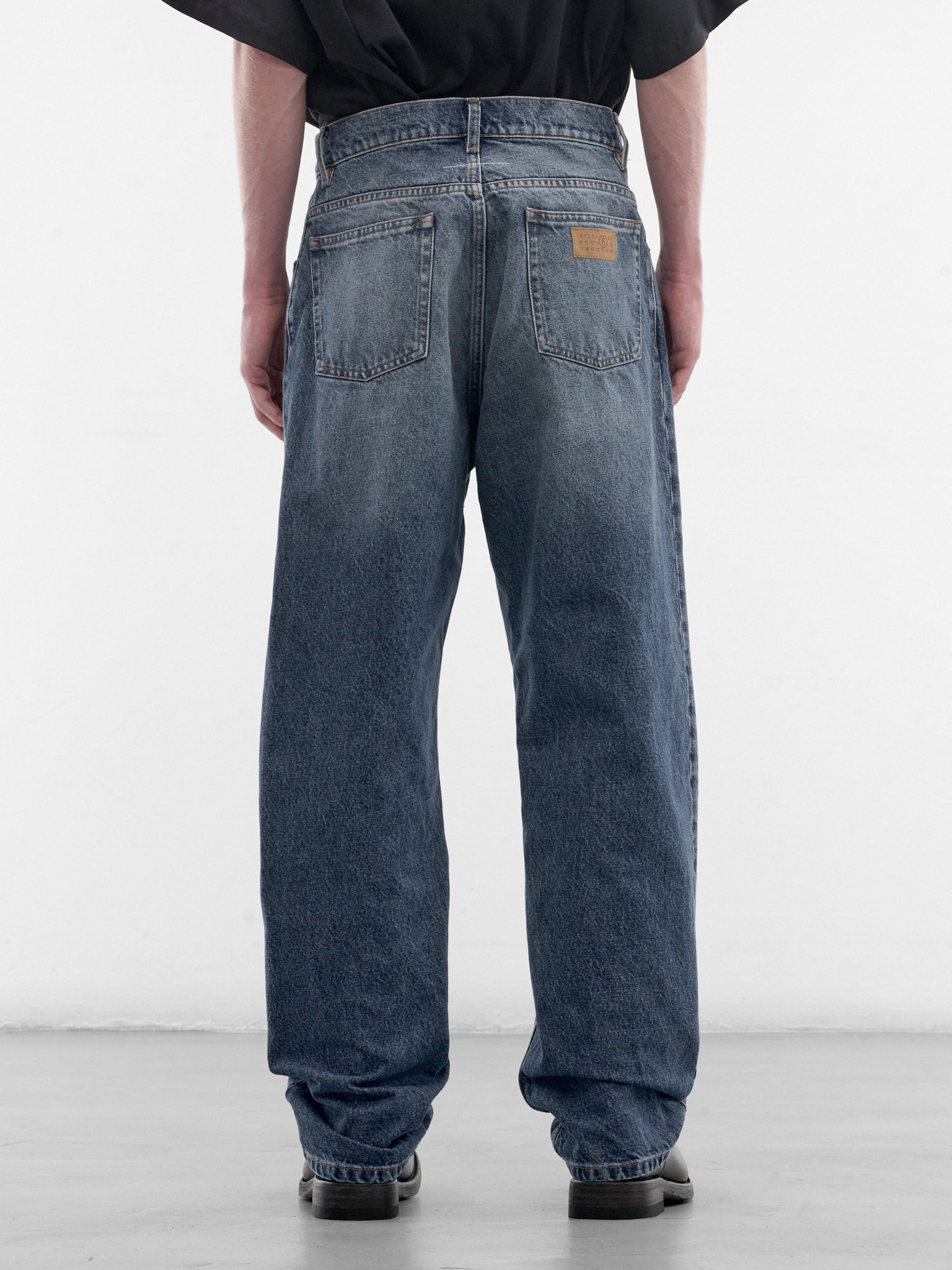 Blue Denim Straight Leg Jeans (SH0LA0039-M30058-965-BLUE)