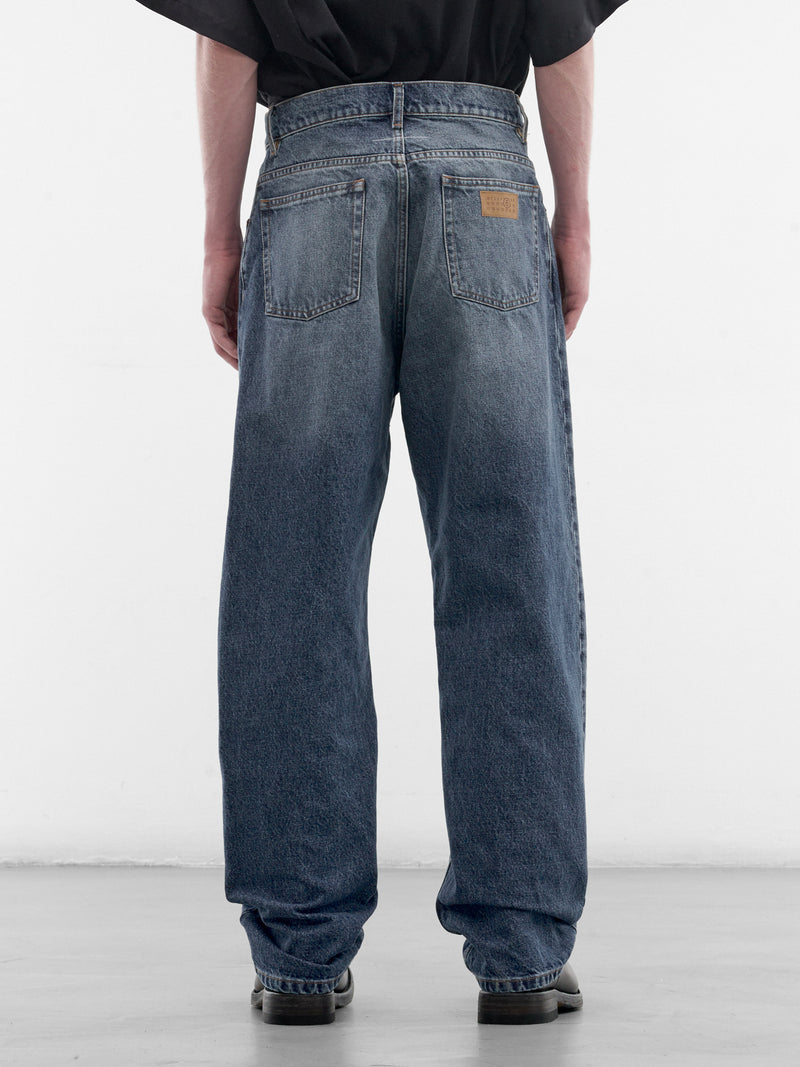 Blue Denim Straight Leg Jeans (SH0LA0039-M30058-965-BLUE)