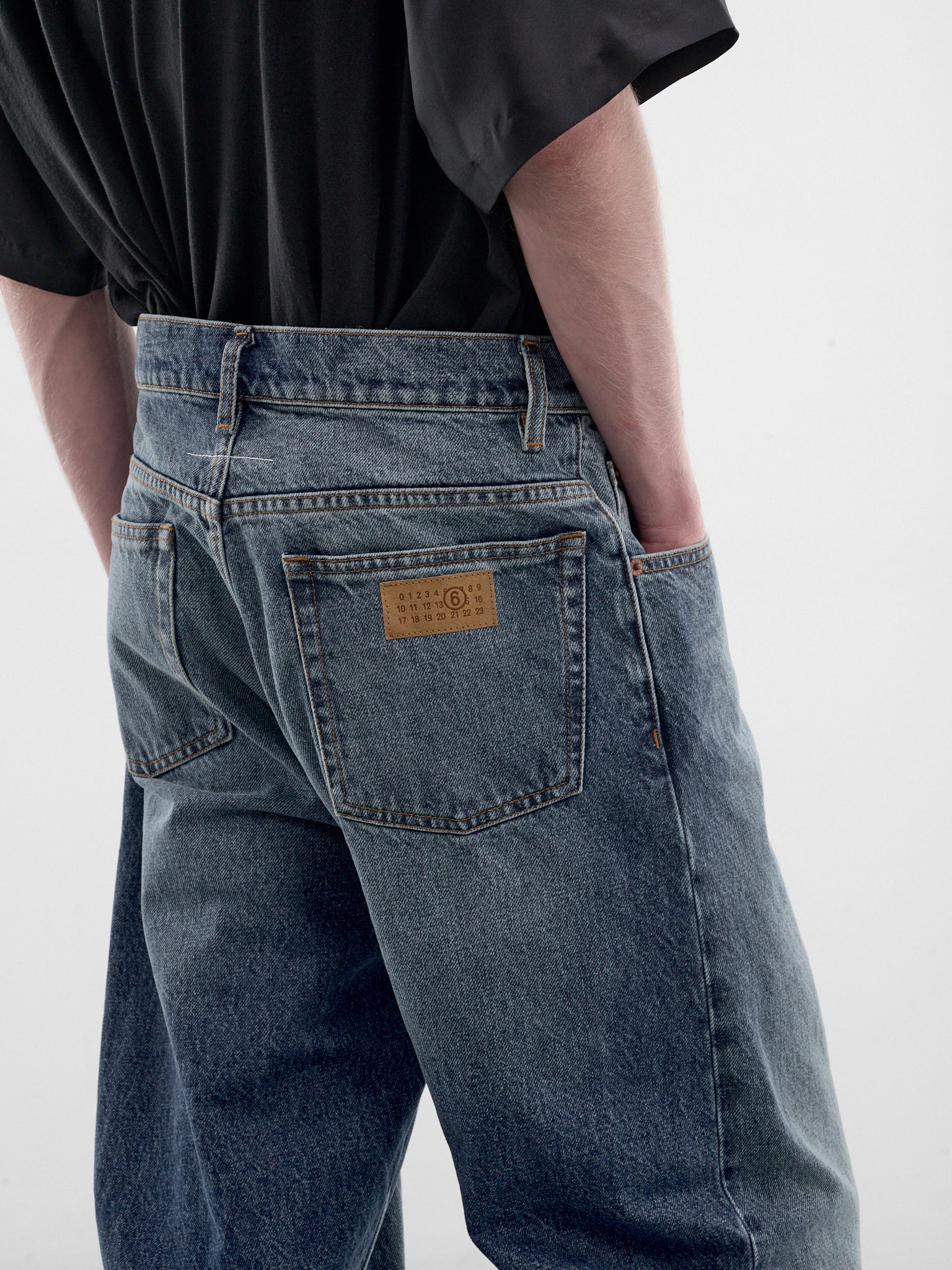 Blue Denim Straight Leg Jeans (SH0LA0039-M30058-965-BLUE)