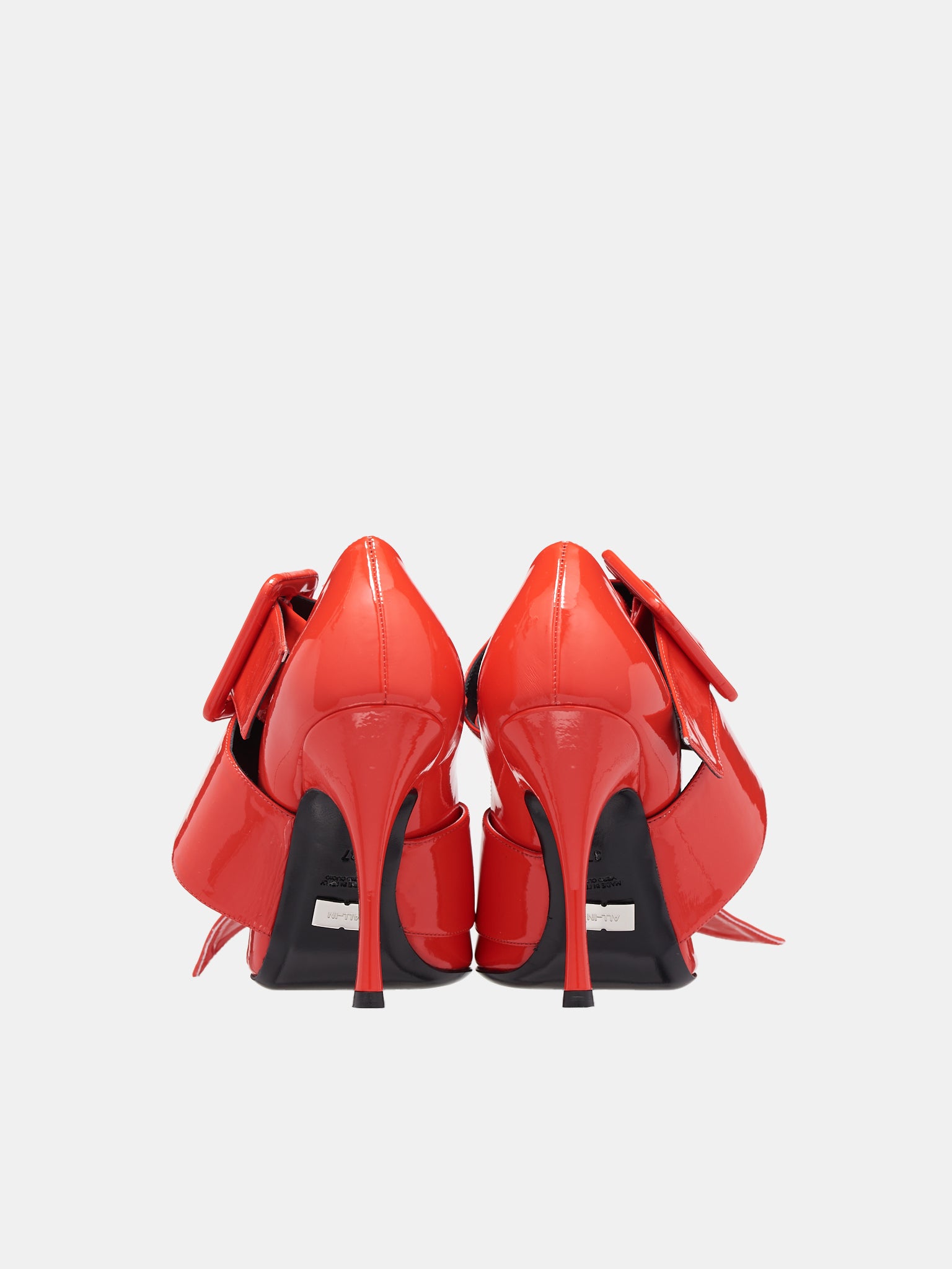 Belted Ankle Pumps (SH11-RED-FAKE-PATENT)